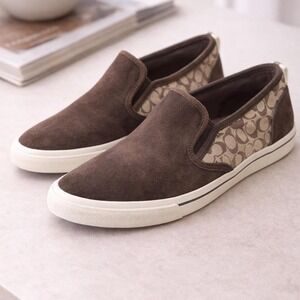 Coach C115 brown slip on sneakers #sneakers #lifestyle #coach